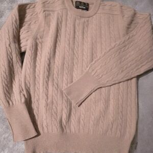 Barbour Men's Cable Knit Sweater Jumper - Beige